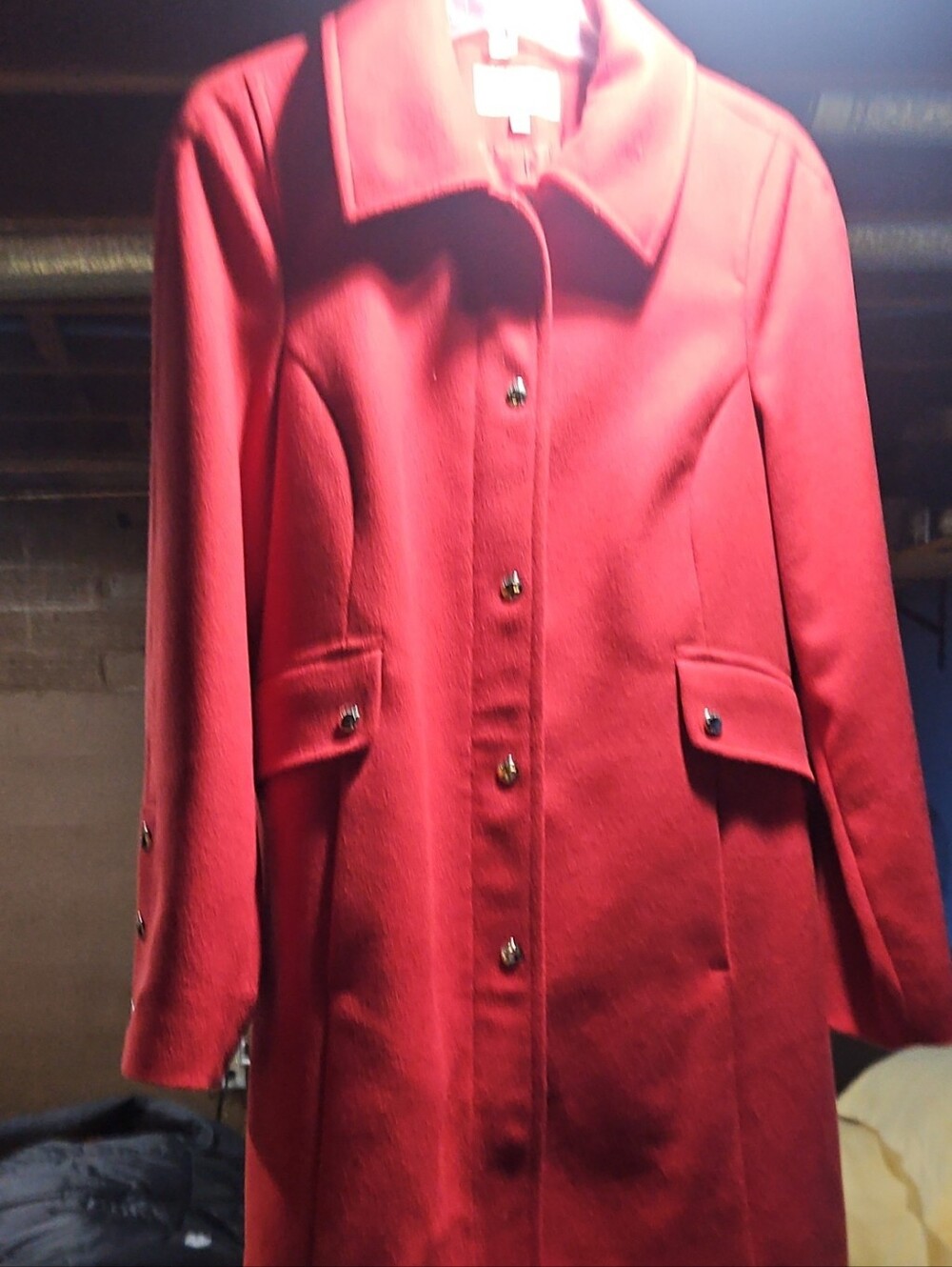 Michael Kors Red Wool Blend Pea Coat